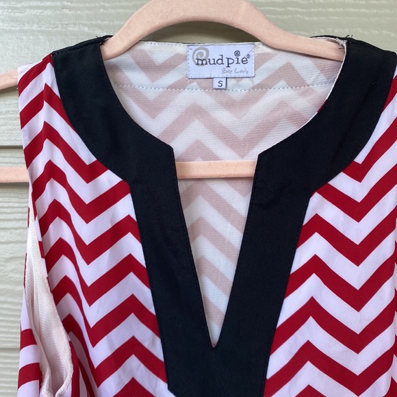 Mud Pie Dress Chevron Garnet Burgundy & Black Shift - Carolina Gamecocks USC - Picture 3 of 3